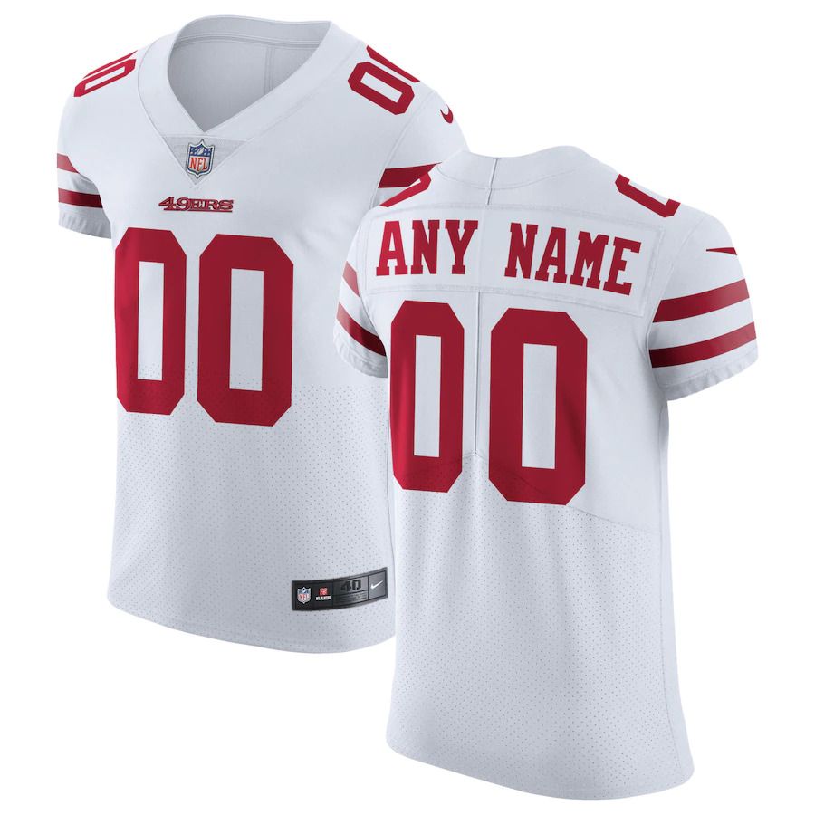 Men San Francisco 49ers Nike White Vapor Untouchable Elite Custom NFL Jersey->->Custom Jersey